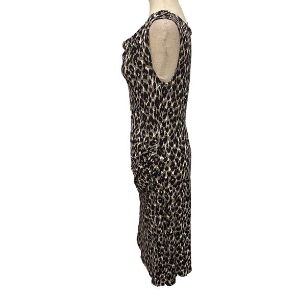 Ann Taylor Sheath Dress Small Sleeveless Leopard Print Cowl Neck Career - Picture 5 of 10